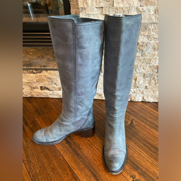 Chloe boots Grey Knee High riding boot with a mid heel,...